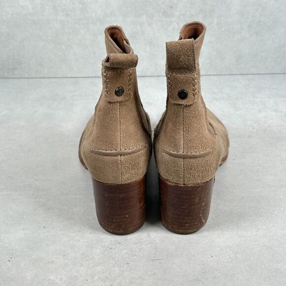 UGG Boots Womens 8 Brown Suede Leather Faye Western Riding Boho Ankle Booties - Picture 5 of 12